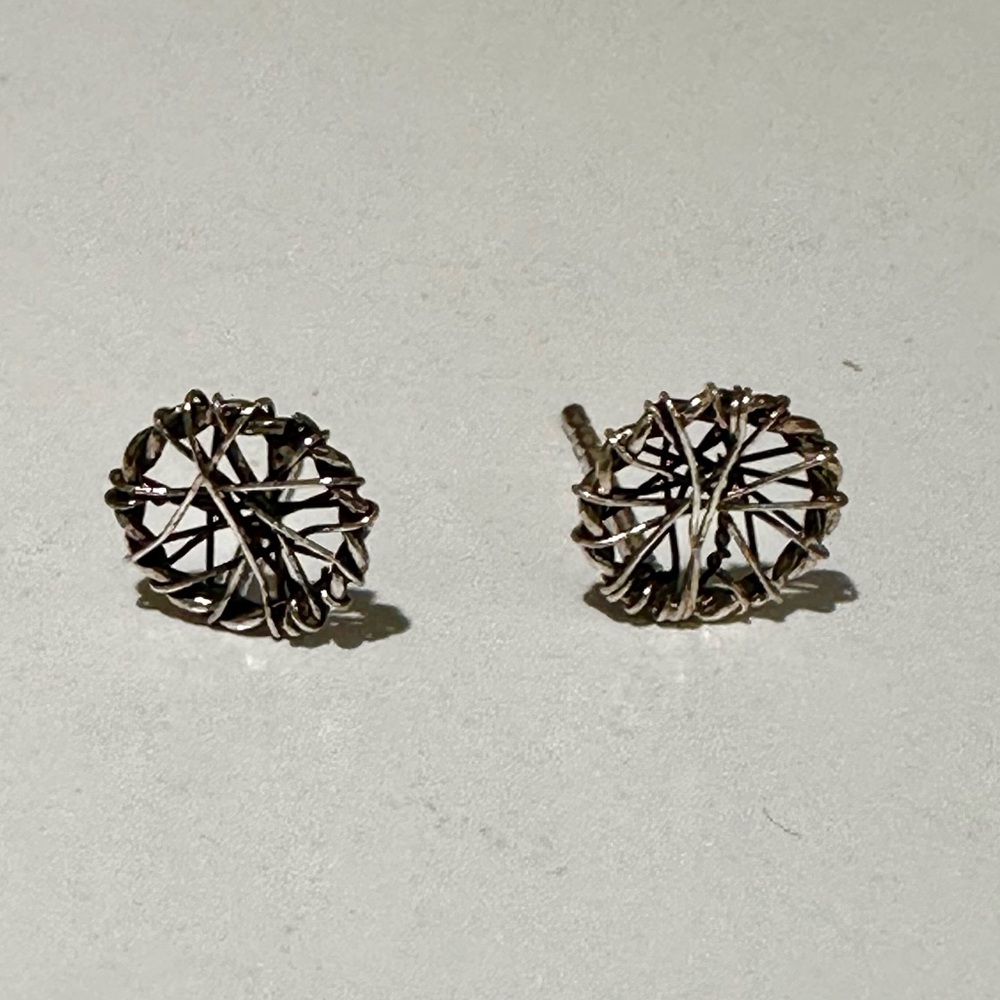 🚨 3 for $15 🚨 Silver Wire-Wrapped Stud Post Earrings